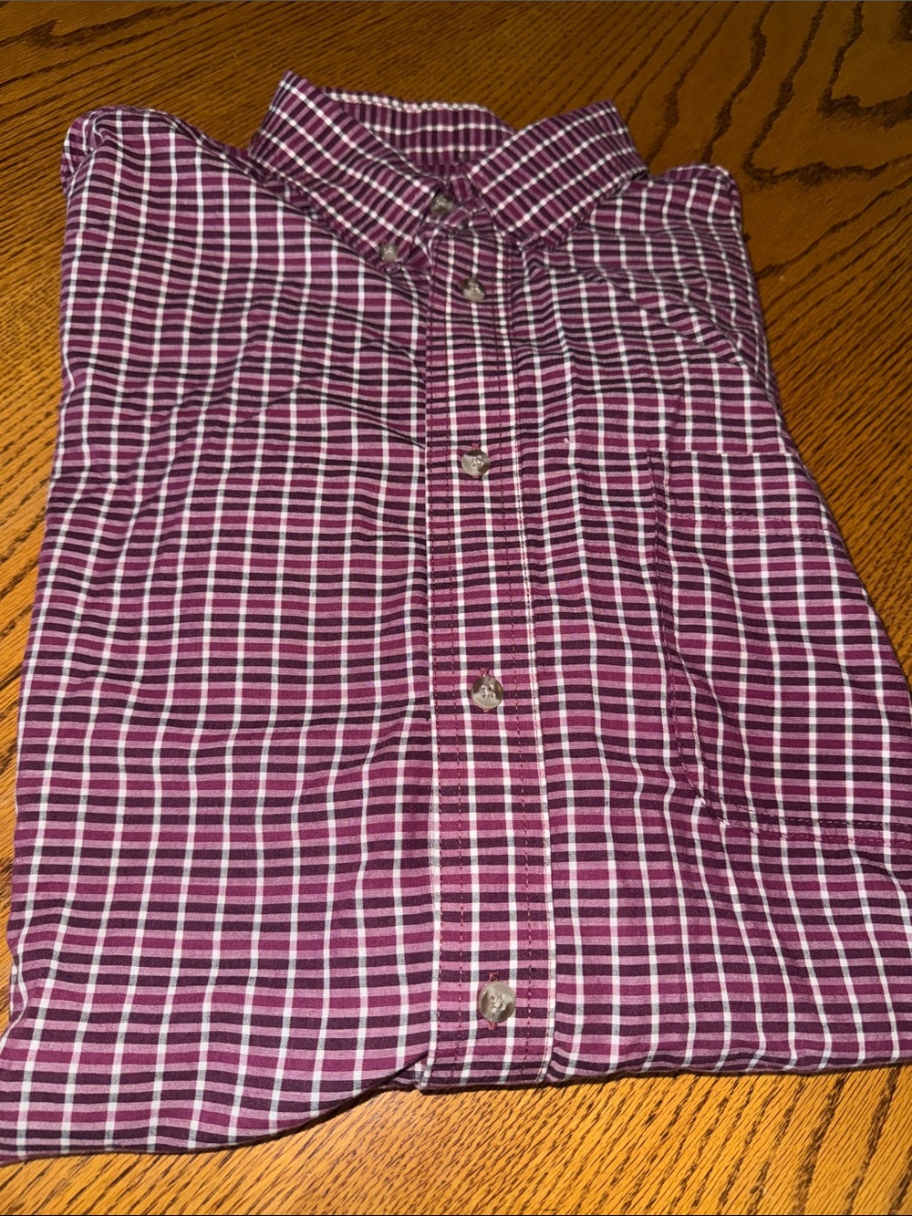 Wrangler Riata Men's Burgundy Plaid Button-Down Shirt